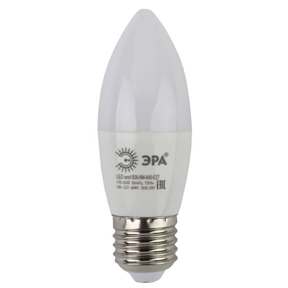 ЭРА LED B35-9W-840-E27 (диод, свеча, 9Вт, нейтр, E27)