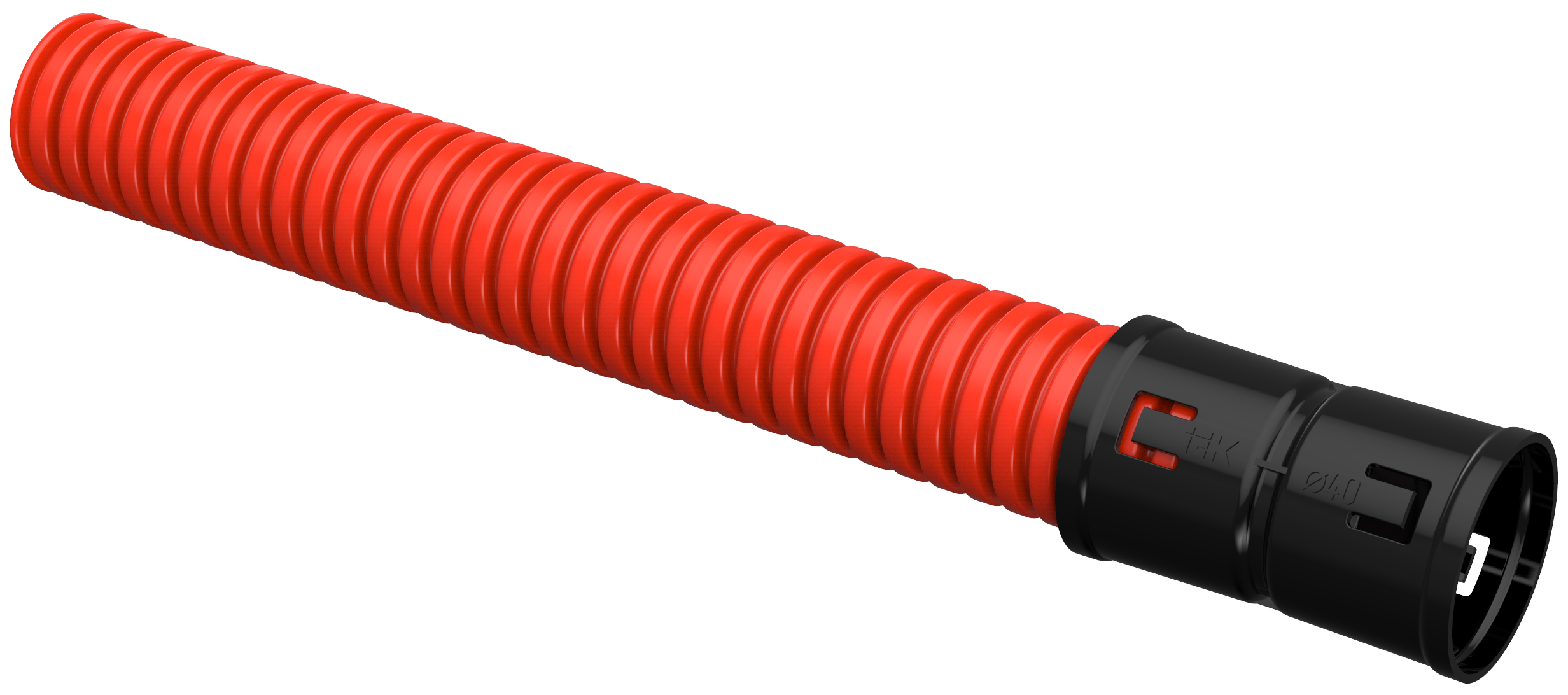 Трубка IEK ELASTA гофрированная двухслойная ПНД d=40мм красная (25м)