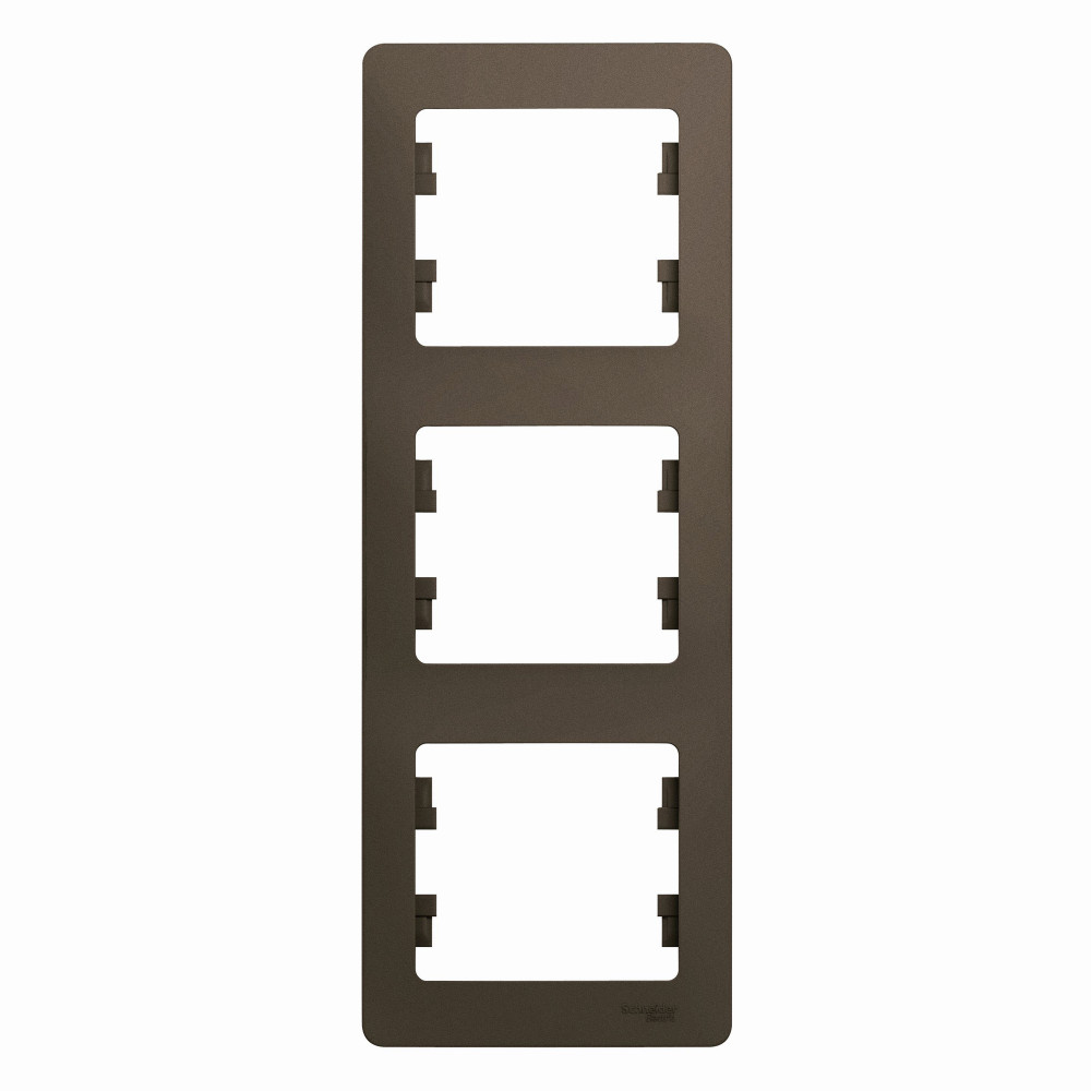 SE Glossa 3-постовая Рамка, вертикальная, шоколад